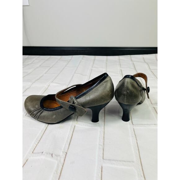 Steve Madden gray leather mary jane pumps heels sz 38.5 - Picture 5 of 9